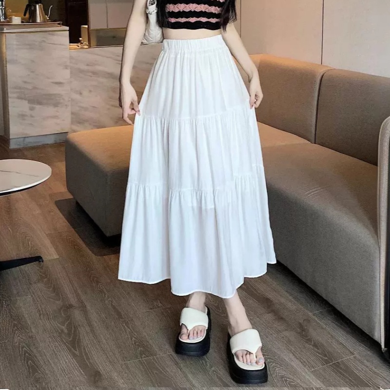 Elegante sólido a linha bolo s - Midi Skirt Floral avaliação e preço