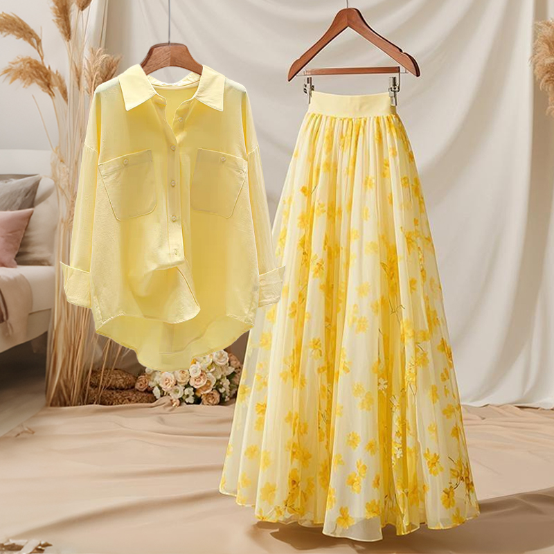 Conjunto de duas peças com cam - Midi Skirt Floral avaliação e preço